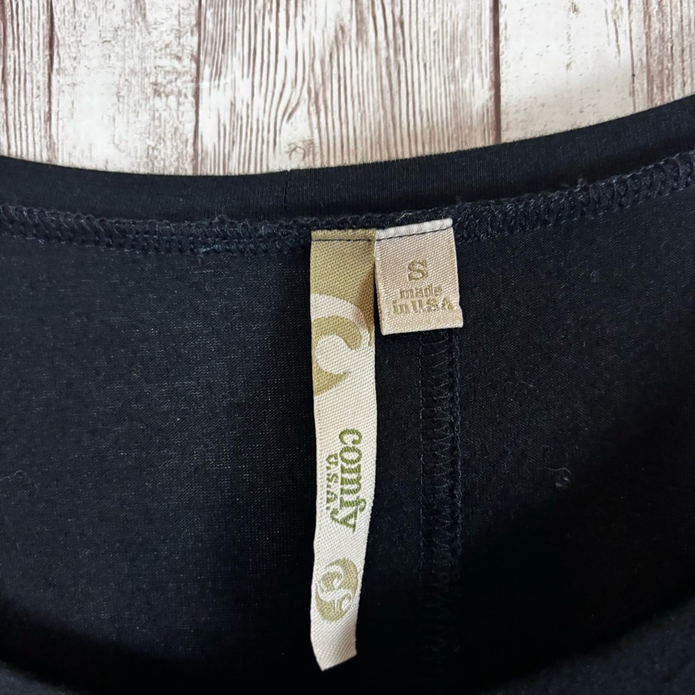 Comfy USA Black Modal Faux Leather Tunic - Picture 4 of 5